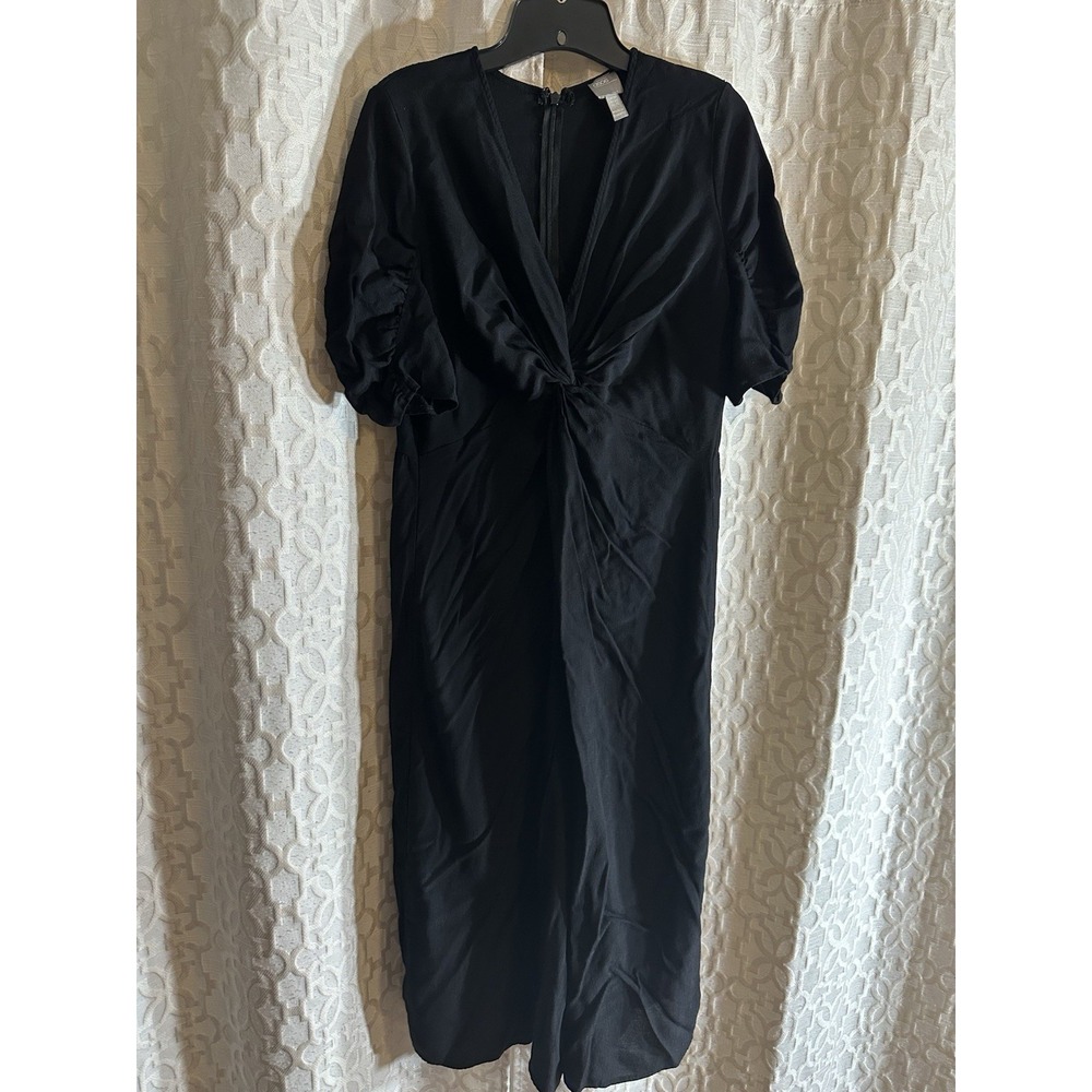 ASOS Womens Jump Pant Suit Tie Front Black Cocktail Party Size 12